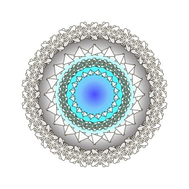 Doğu mandala. Vektör illüstrasyon izole arka plan üzerinde 