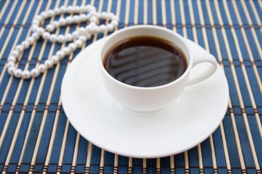 Beyaz İnci - vintage tarzı ile kahve fincan