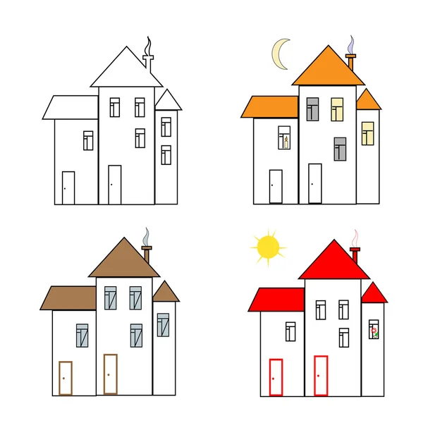 Icono de casas suburbanas. Fácil de cambiar colores . — Vector de stock