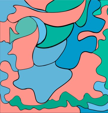 Renkli resimli soyutlama. Vektör çizim.