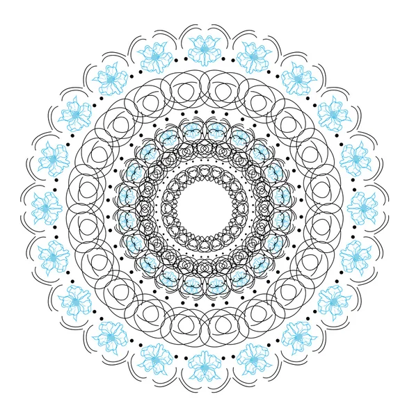 Carte de couleur d'ornement avec mandala — Image vectorielle