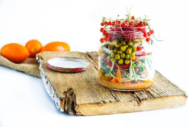 Neem Vegetarische Lunch Mee Pot Een Gezond Rauw Voedseldieet — Stockfoto