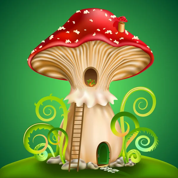 Kapı ve pencere ile sihirli mantar