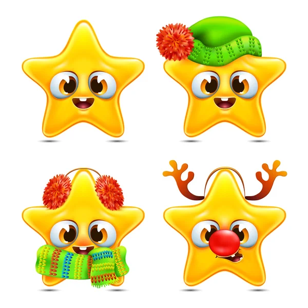 Noel komik yıldız duygular Icons set