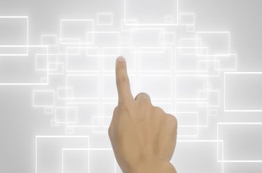 el bir düğmeye bir dokunmatik ekran arayüzü