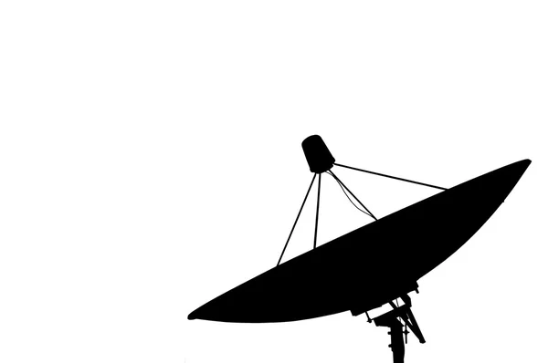 Satellite dish transmission data  isolated on white — Stock Photo, Image