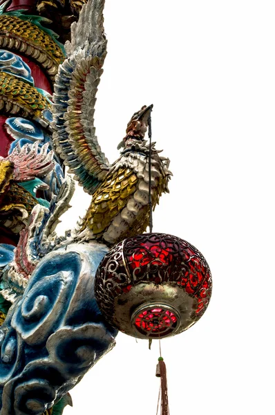 Dragon standbeeld op china tempel — Stockfoto