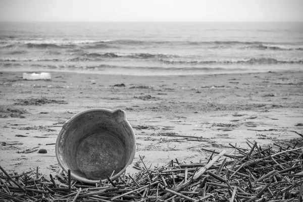 Beach polluted in south Italy