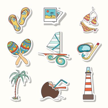 Yaz el çizilmiş simgeler