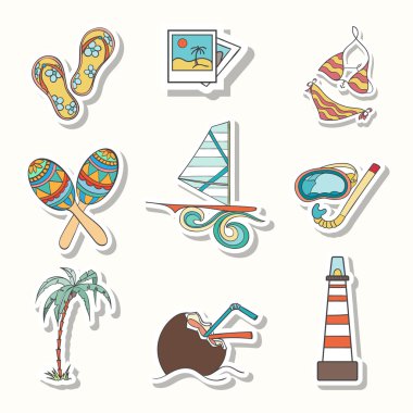 Yaz el çizilmiş simgeler