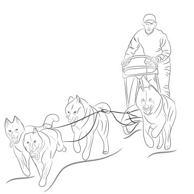 Köpekleri kızak çekme el çekilmiş