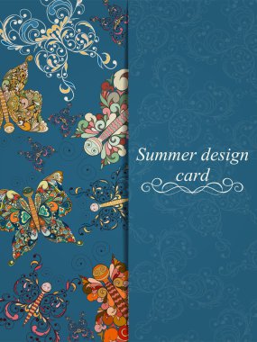 Kelebekler yaz kartı 