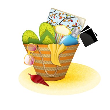 Plaj çantası simgesini