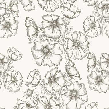 Çiçekler pürüzsüz desen
