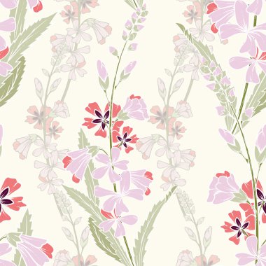 Dikişsiz bahar çiçekleri deseni