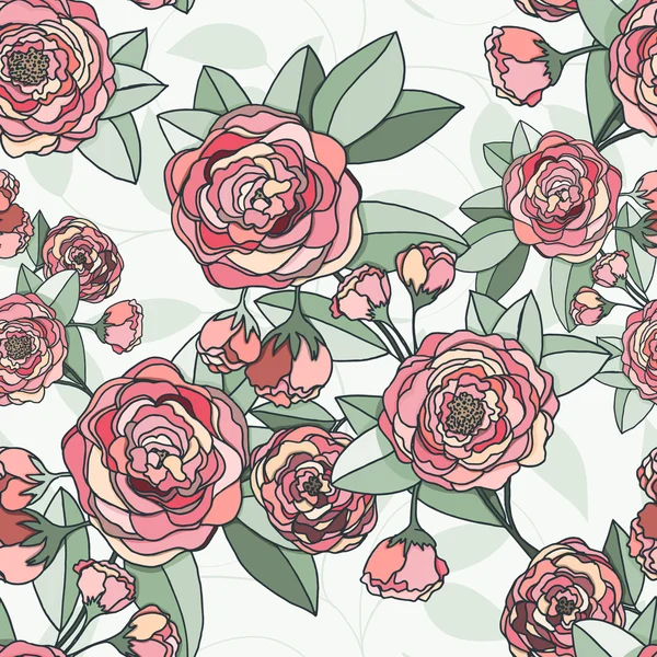 Bloemen naadloos patroon — Stockvector