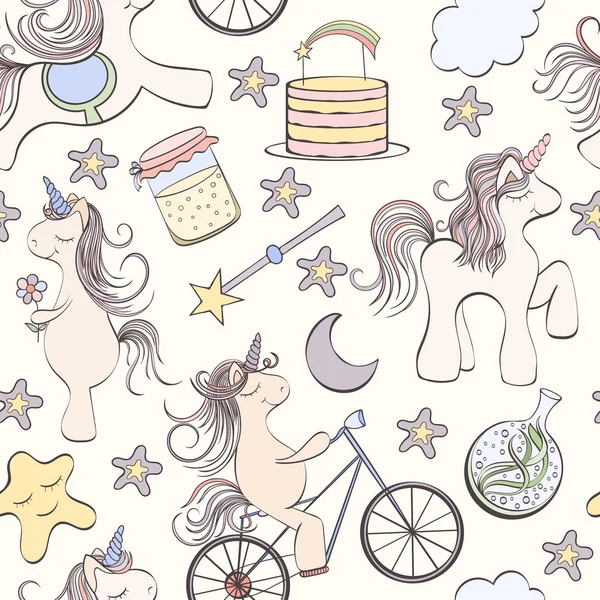 Carte anniversaire Licorne — Image vectorielle