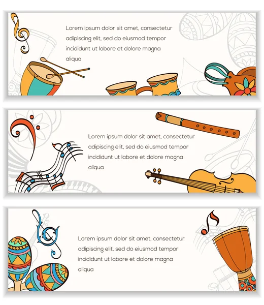 Банери Latino музичні інструменти — стоковий вектор