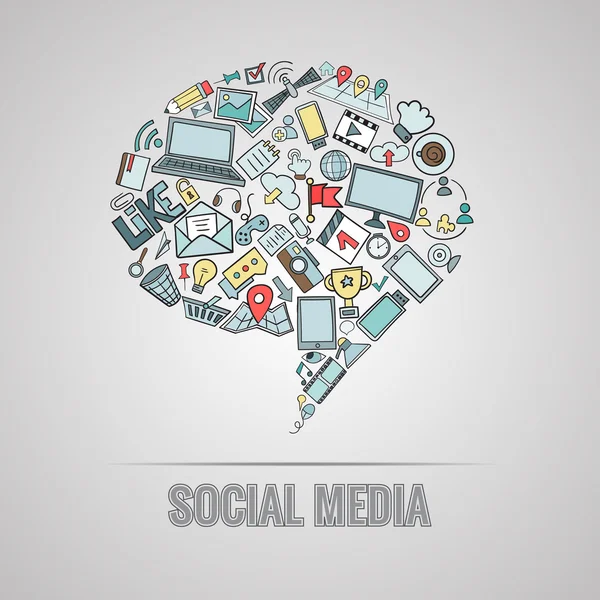 Социальные медиа каракули — стоковый вектор