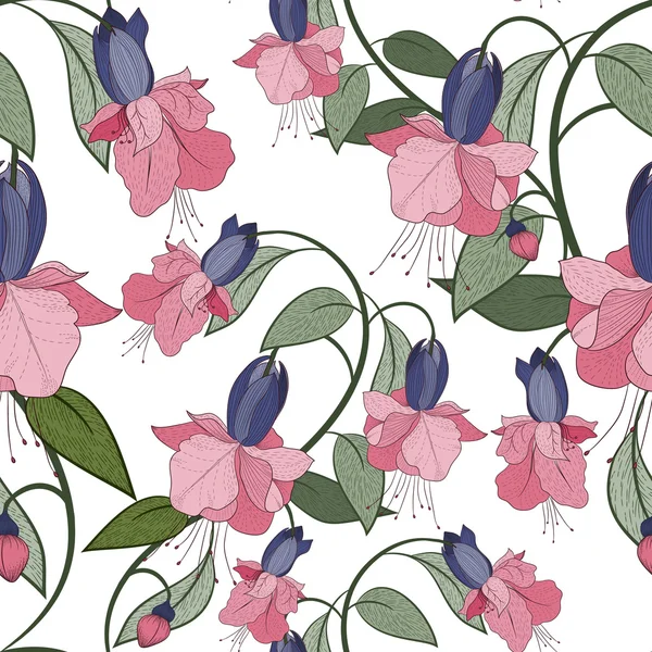 원활한 봄 꽃 패턴 — 스톡 벡터