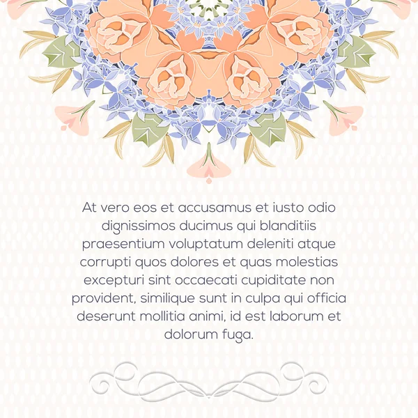 Mandala flowers decorative card — Stock Vector