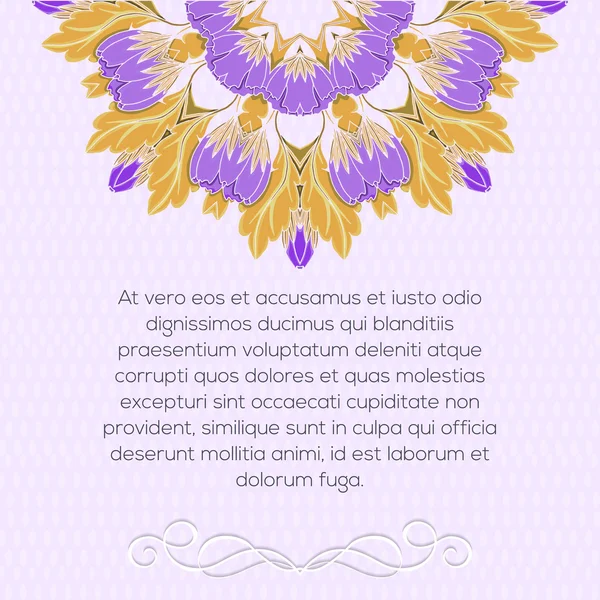 Mandala flowers decorative card — Stock Vector
