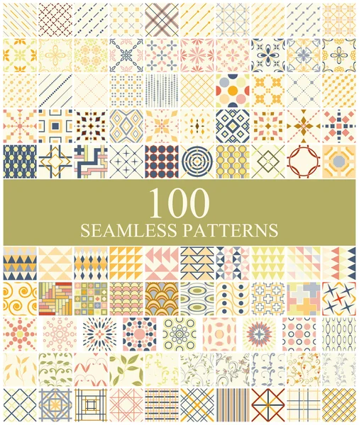 Set of 10 seamless retro patterns — Stock Vector