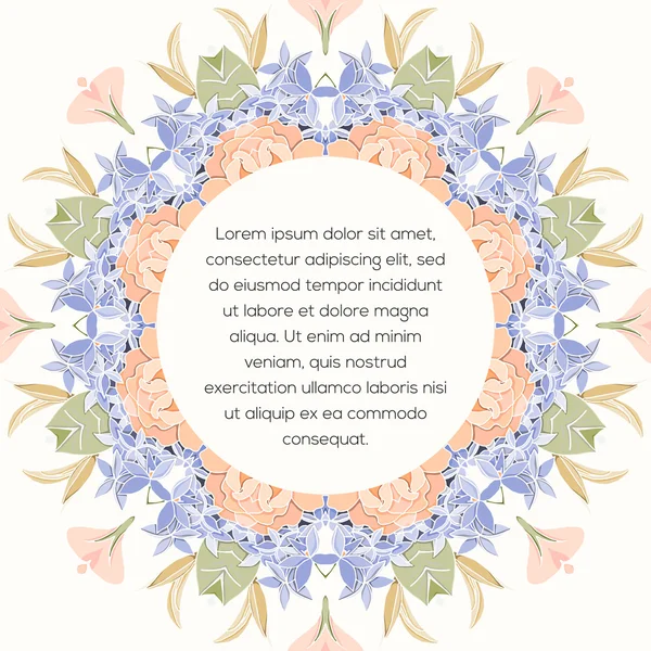 Mandala fleurs carte décorative — Image vectorielle