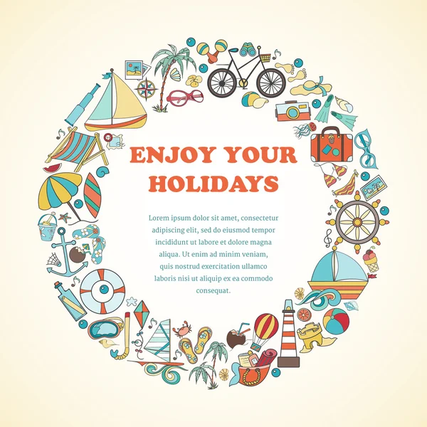 Yaz doodle el çizilmiş 