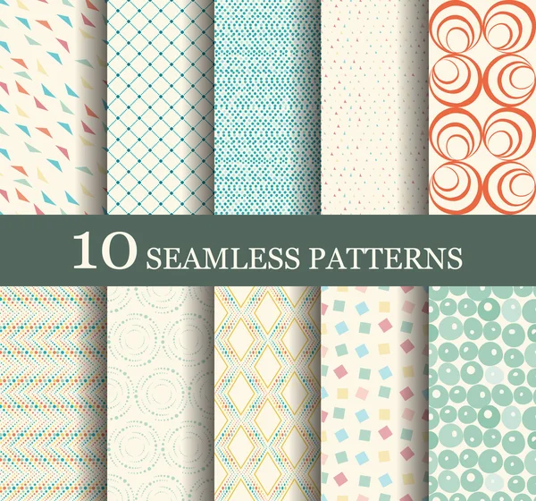 Set of retro seamless patterns — Stock Vector