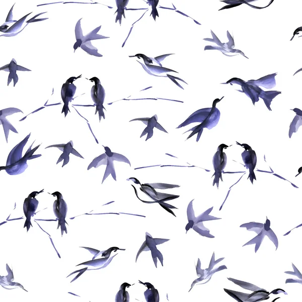 Patrón sin costura de las aves — Archivo Imágenes Vectoriales