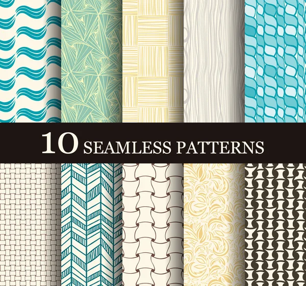 Set of retro seamless patterns — Stock Vector