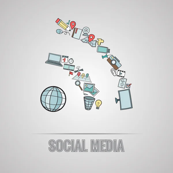 Doodle mediów społecznych — Wektor stockowy