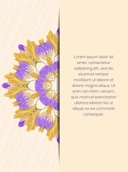 Mandala flores tarjeta decorativa — Vector de stock