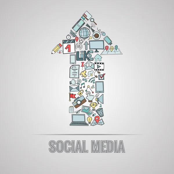 Sociala medier doodles — Stock vektor