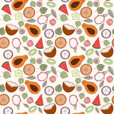 Sorunsuz egzotik meyve deseni