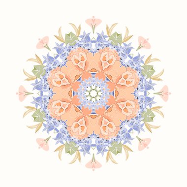 Mandala çiçek dekoratif kartı.