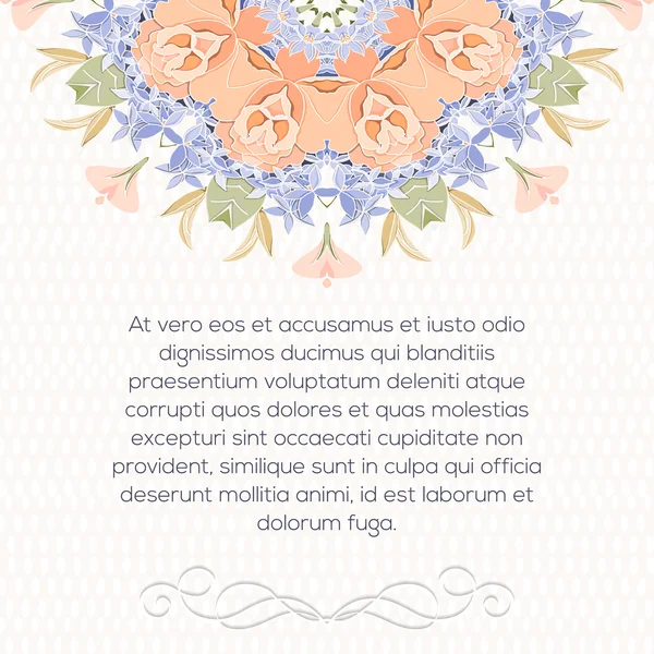 Mandala flor tarjeta decorativa — Archivo Imágenes Vectoriales