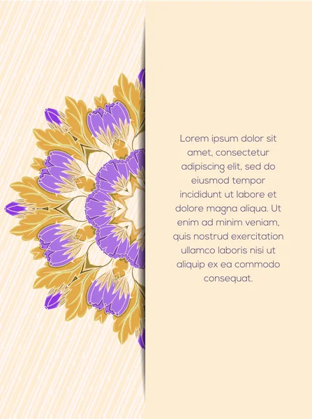 Mandala flor tarjeta decorativa — Vector de stock