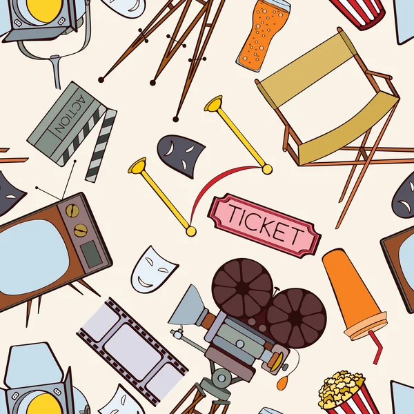 Hipster tema y cultura conjunto de iconos vectoriales en patrón marrón