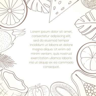 Egzotik meyve davetiye kartı