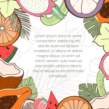 Egzotik meyve davetiye kartı