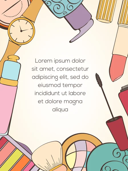 Tarjeta cosmética de moda — Vector de stock