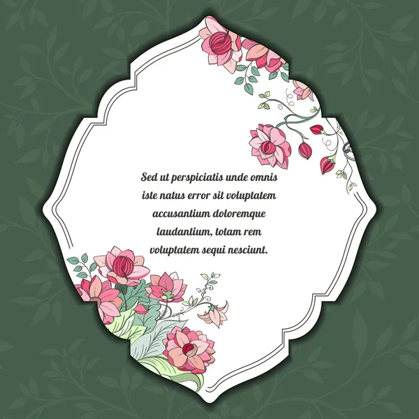 Tarjeta floral invitación — Archivo Imágenes Vectoriales