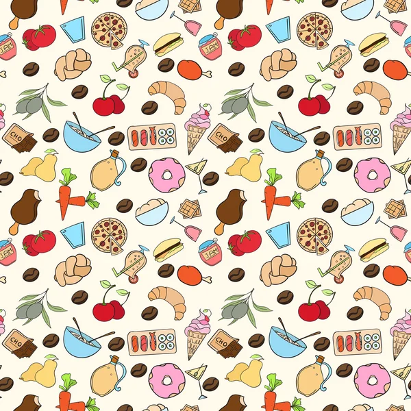 Seamless food pattern — Stock Vector