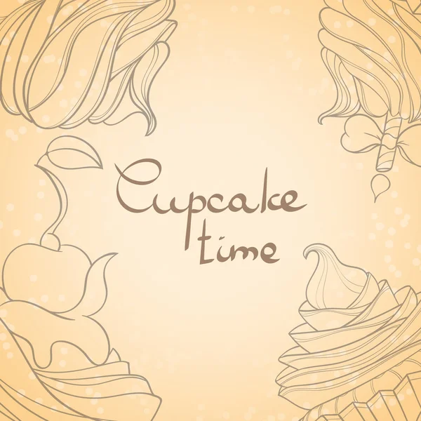 Cupcake cartão de convite —  Vetores de Stock