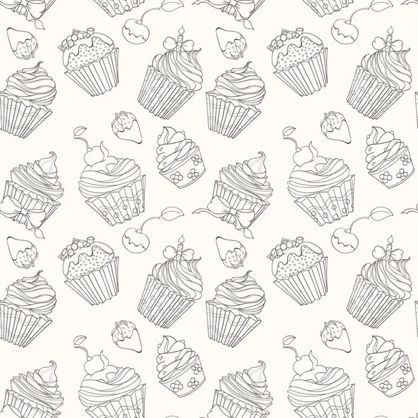 Muffins färgglad sömlösa mönster — Stock vektor