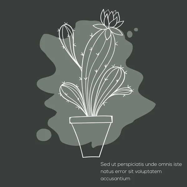 Cactus invitation card — Stock Vector