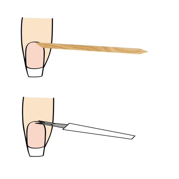 Push att skära nagelband — Stock vektor