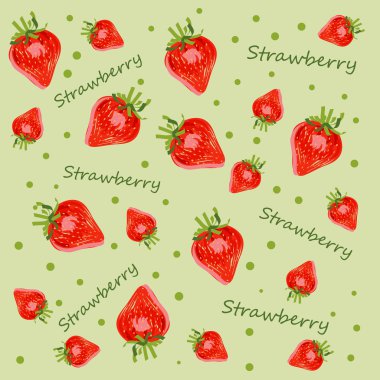 yeşil arka plan kırmızı çilek ile